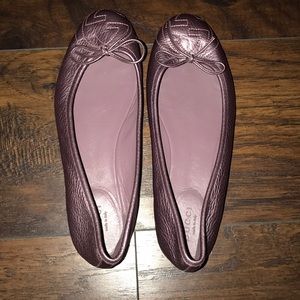 Purple leather Gucci ballerina flats